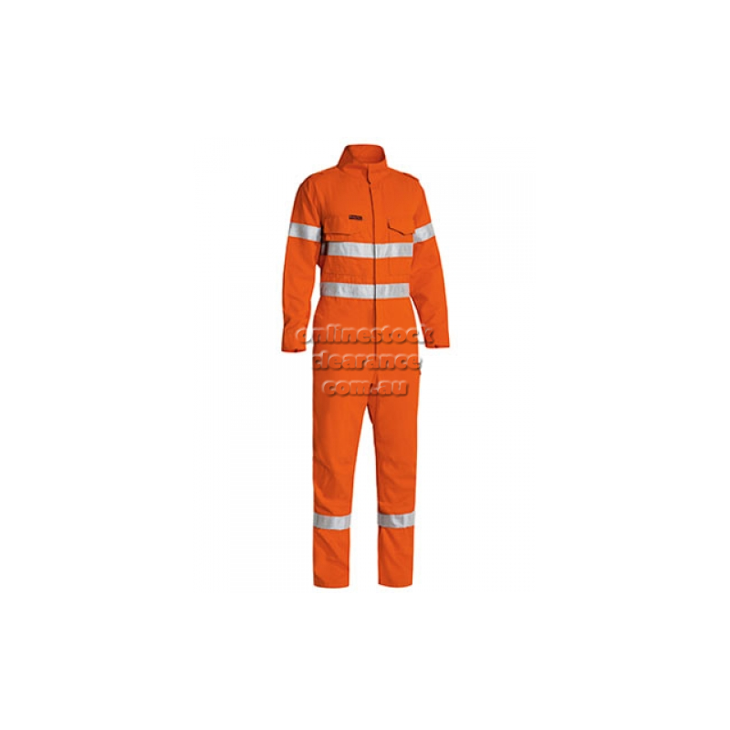 BISLEY COVERALLS FR RATED HI VIS LIGHT ORANGE