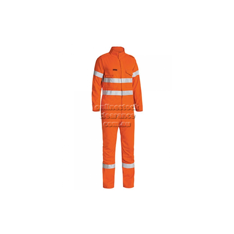 BISLEY COVERALLS FR RATED HI VIS LIGHT VENTED ORANGE