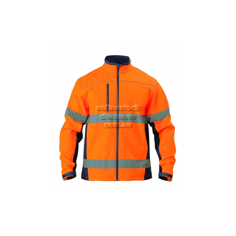 BISLEY JACKETS 3M TAPED SOFT SHELL JACKET ORANGE/NAVY
