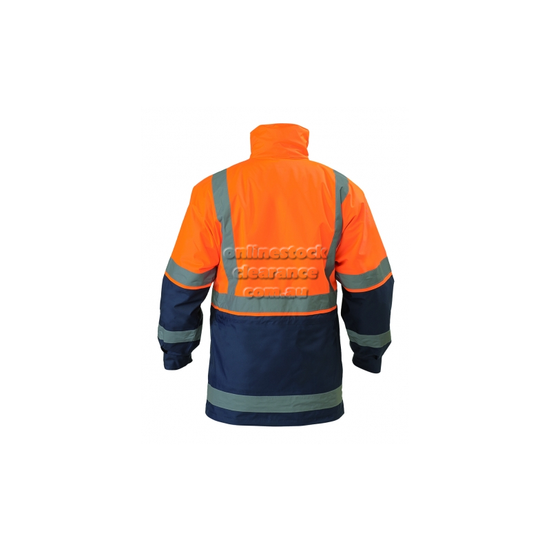 15138_5 IN 1 RAIN JACKET ORANGE/NAVY