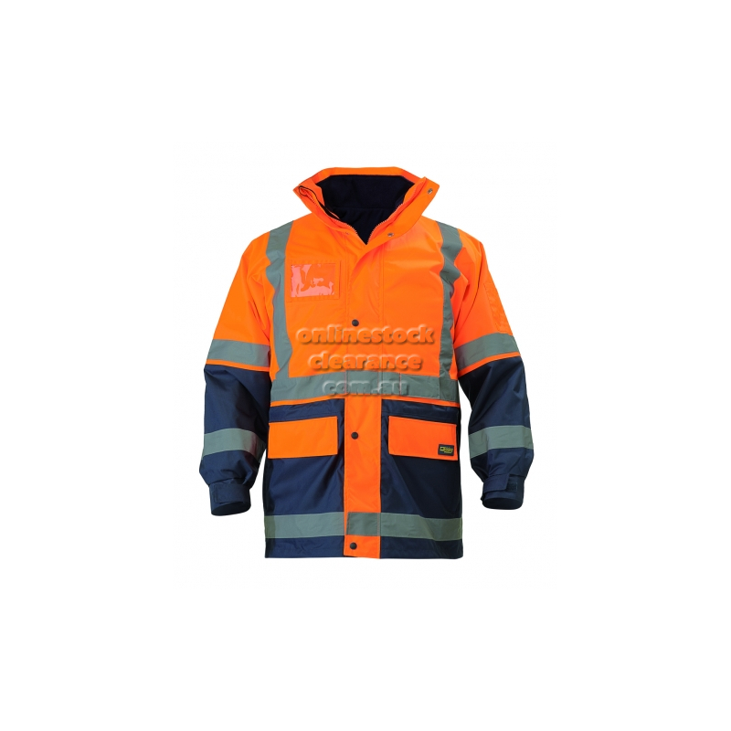 BISLEY JACKETS 5 IN 1 RAIN JACKET ORANGE/NAVY