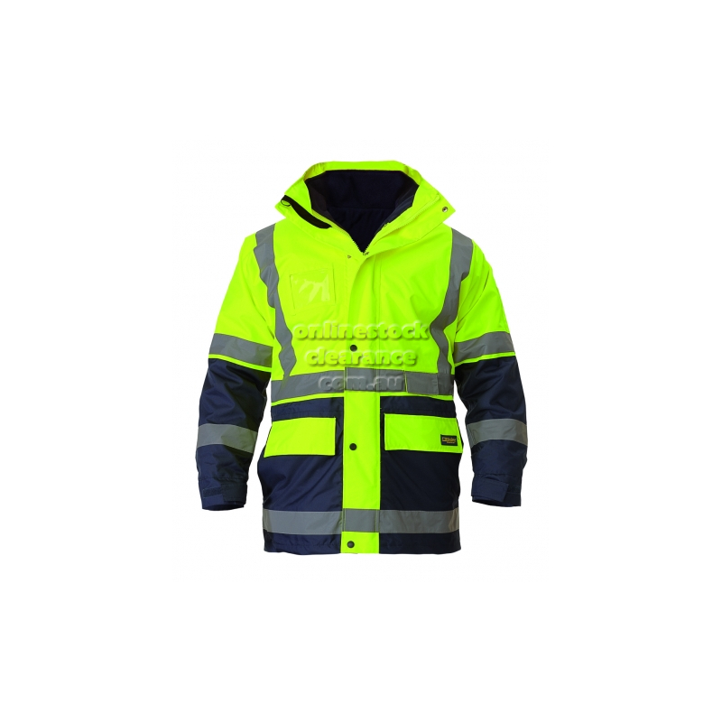 BISLEY JACKETS 5 IN 1 RAIN JACKET YELLOW/NAVY