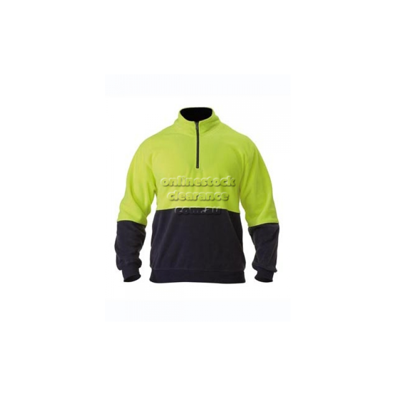25330_HI VIS ZIP PULLOVER YELLOW/NAVY
