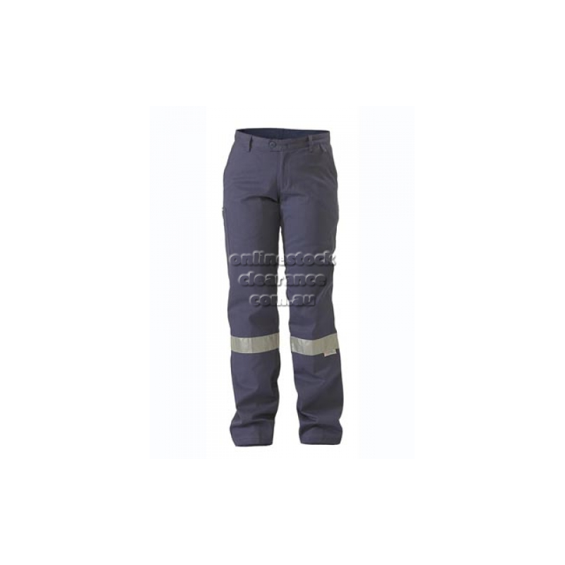 BISLEY PANTS LADIES TAPED DRILL PANT NAVY