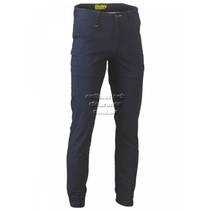 BISLEY PANTS STRETCH COTTON DRILL CARGO CUFFED PANTS