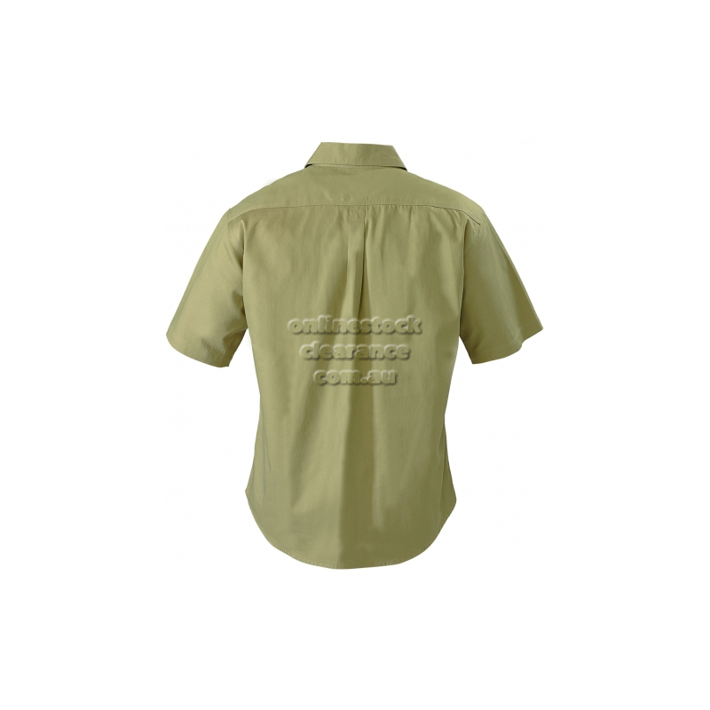 16021_CLOSED FRONT DRILL SHIRT KHAKI