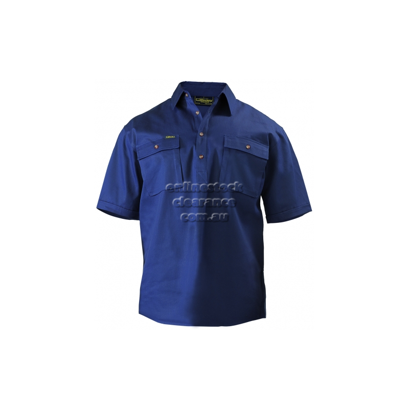 BISLEY SHIRTS CLOSED FRONT DRILL SHIRT NAVY