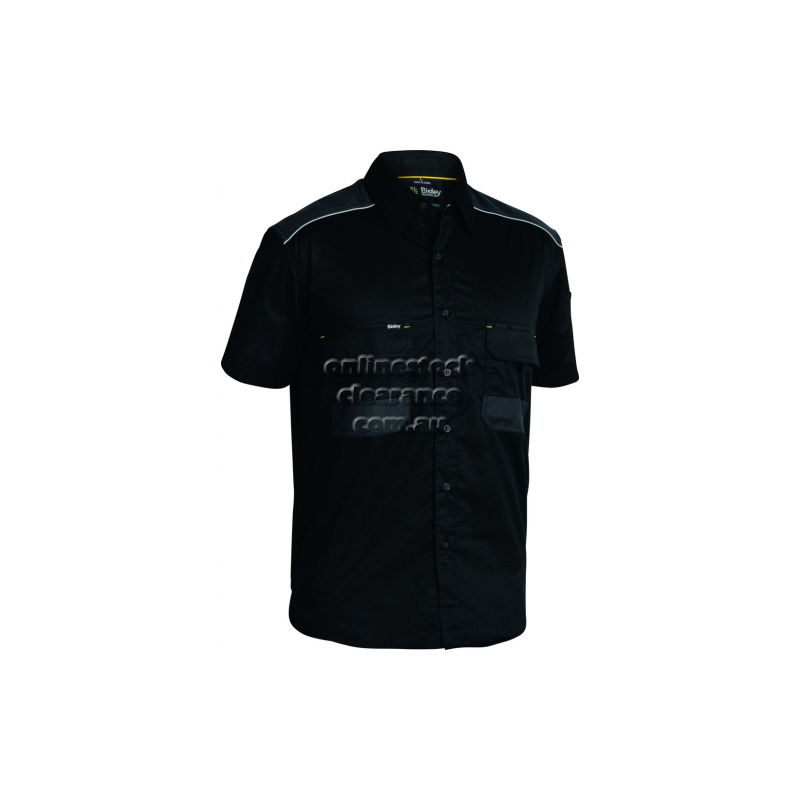 BISLEY SHIRTS FLEX AND MOVE STRETCH SHORT SLEEVE BLACK