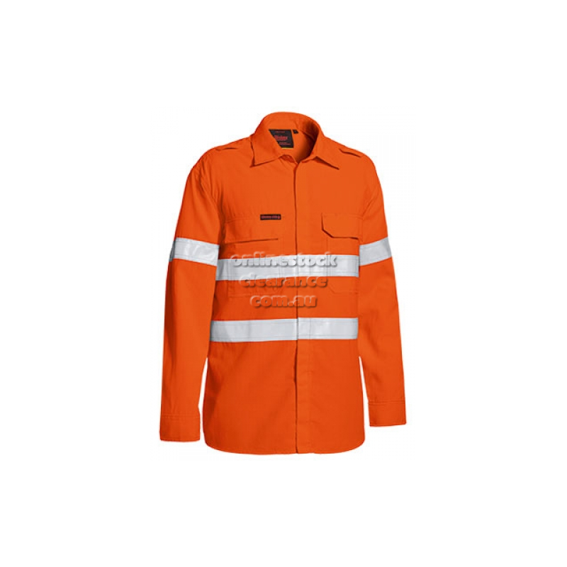 BISLEY SHIRTS FR RATED HI VIS LIGHT VENTED ORANGE