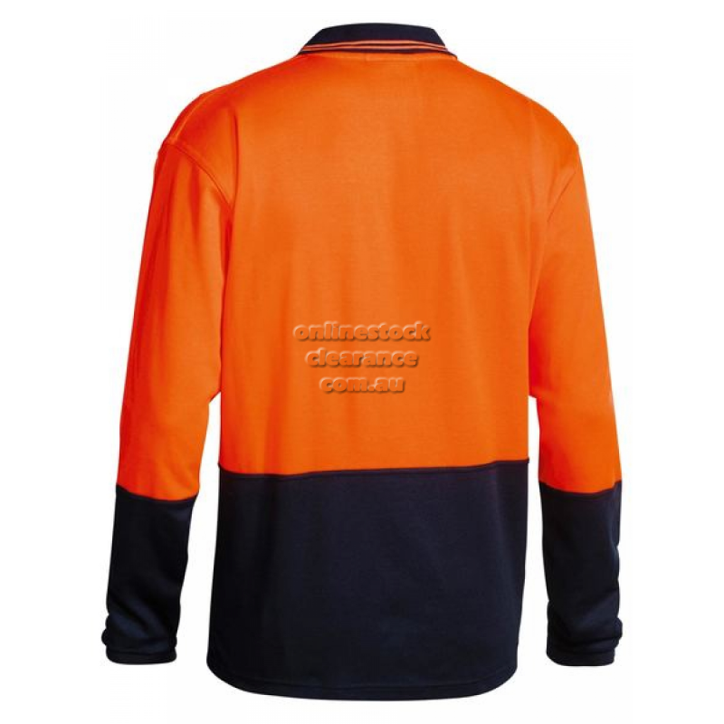 39358_HI VIS 2 TONE LONG SLEEVE POLO ORANGE