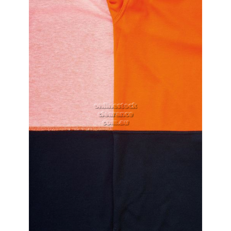 39359_HI VIS 2 TONE LONG SLEEVE POLO ORANGE