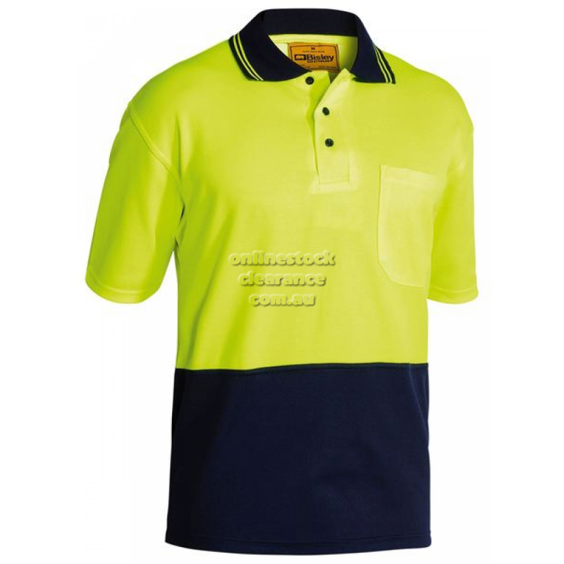 BISLEY SHIRTS HI VIS 2 TONE POLO SHIRT YELLOW