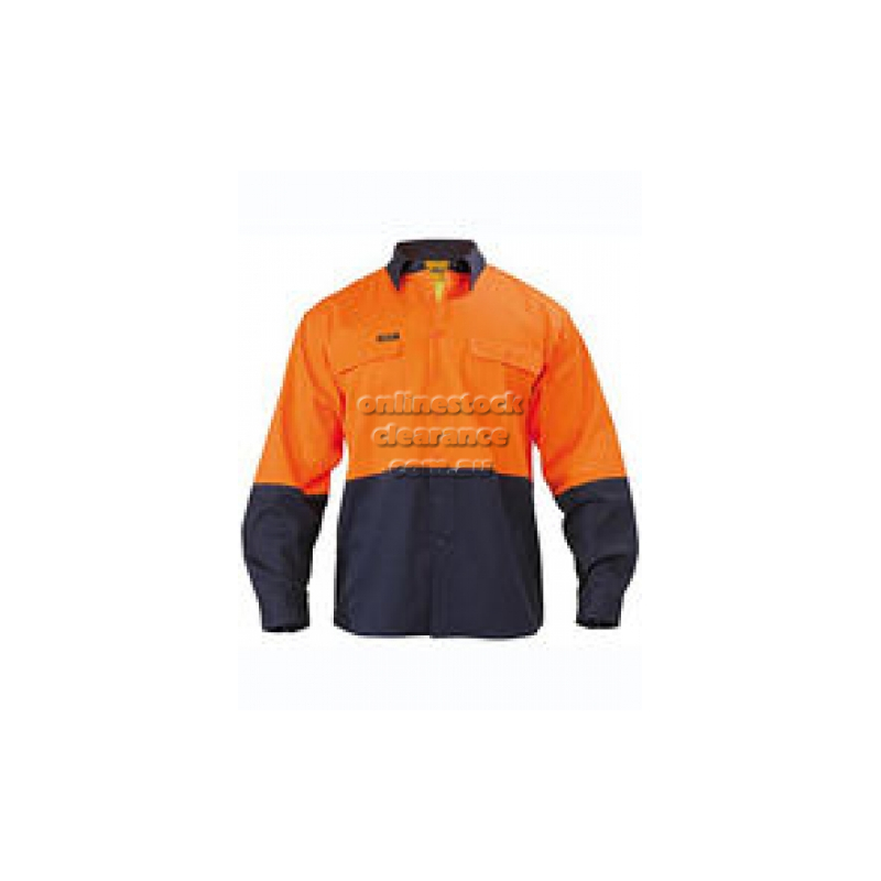 BISLEY SHIRTS HI VIS DRILL SHIRT 2 TONE ORANGE
