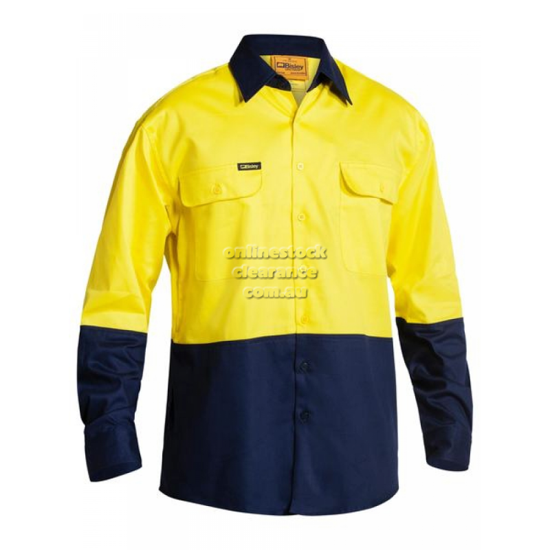 BISLEY SHIRTS HI VIS DRILL SHIRT 2 TONE YELLOW
