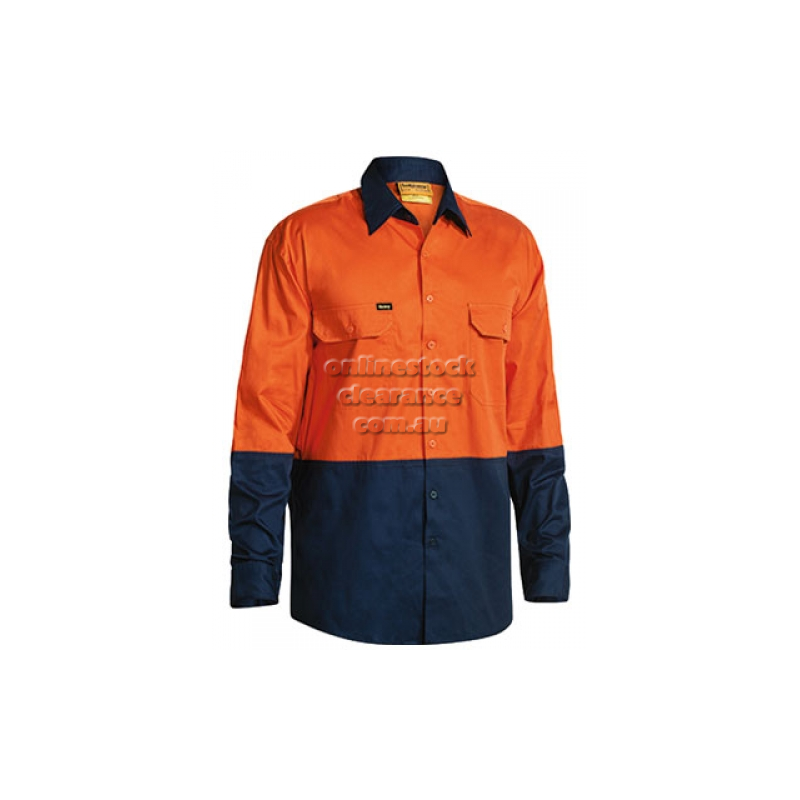 BISLEY SHIRTS HI VIS LIGHTWEIGHT DRILL LONG SLEEVE