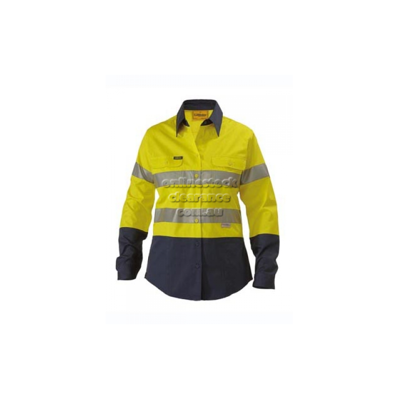 BISLEY SHIRTS LADIES HI VIS LONG SLEEVE YELLOW