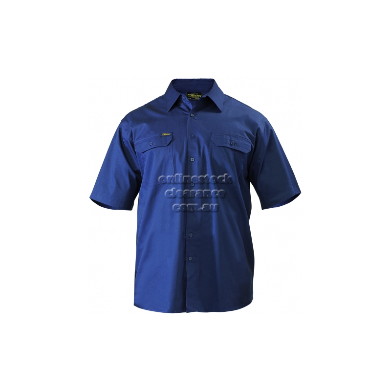 BISLEY SHIRTS SHORT SLEEVE SHIRT NAVY