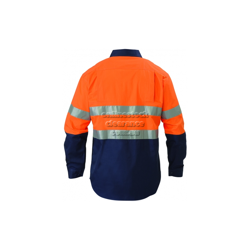 15148_TWO TONE HI VIS COOL SHIRT ORANGE/NAVY