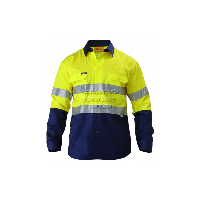 BISLEY SHIRTS TWO TONE HI VIS COOL SHIRT YELLOW